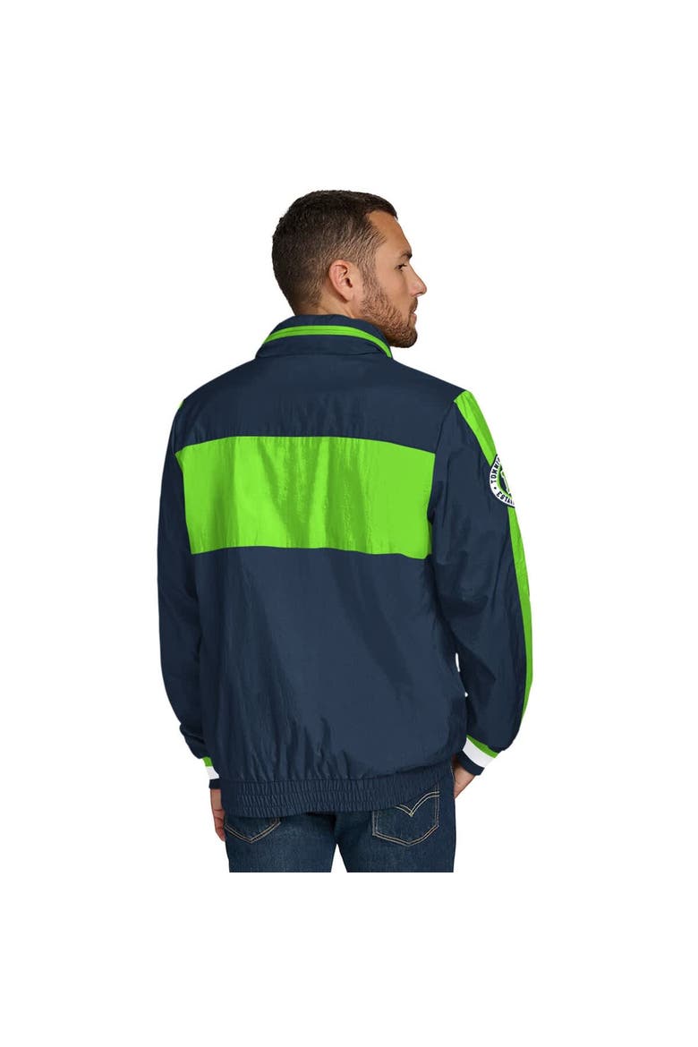 Men's Tommy Hilfiger College Navy Seattle Seahawks Gael Lightweight Half-Zip Pullover Hoodie Jacket, Alternate, color, College Navy