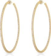 BEN ONI Thin Pave Inside Out. Hoop Earrings