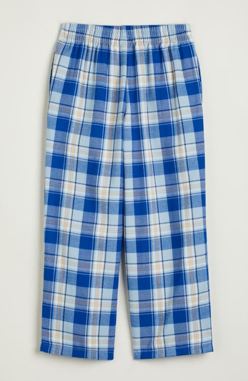 Nordstrom Kids' Plaid Flannel Pajama Pants In Blue