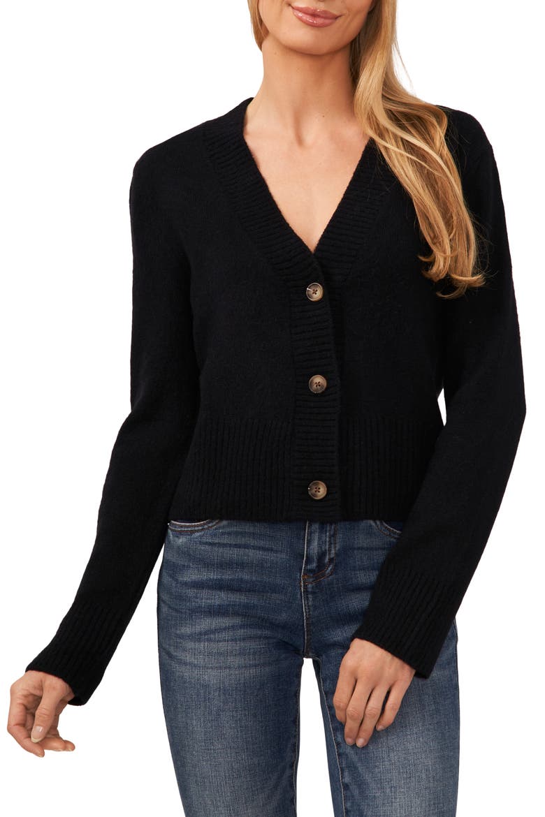 Crop Cardigan, Main, color, RICH BLACK