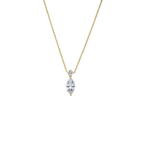 Fancy Solitare & Marquise Pendant Necklace