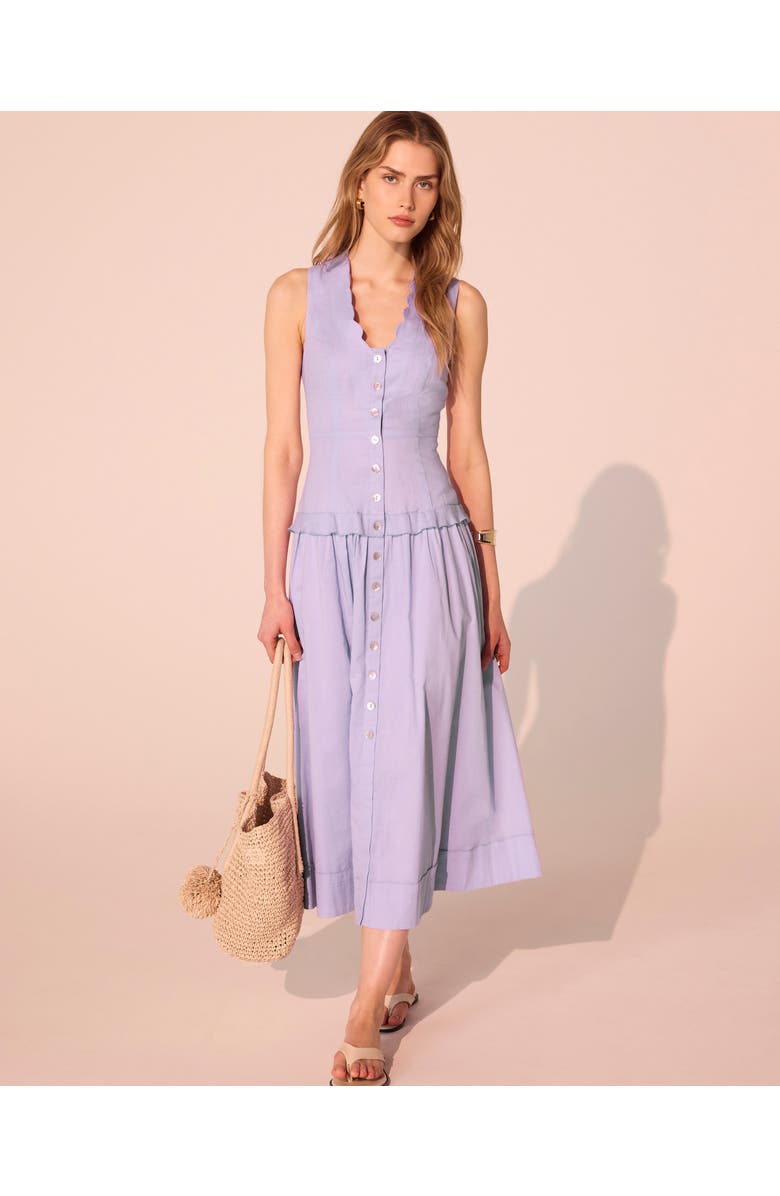 MINT VELVET Ramie Drop Waist Maxi Dress, Alternate, color, Lilac