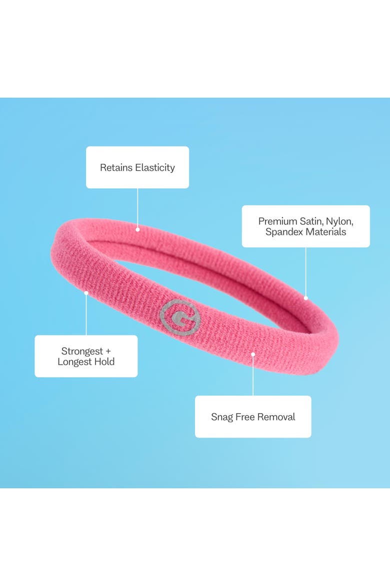 Any Fit Hair Bands, Damage Free Hair Ties Made with Seamless Microfiber Elastics, Alternate, color, Pink