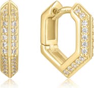 ANIA HAIE Pavé Shield Huggie Hoop Earrings