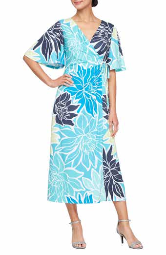 SL FASHIONS Floral Wrap Dress