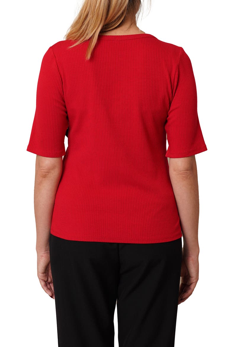 V-Neck Elbow Length Sleeve Cardigan, Alternate, color, SALSA