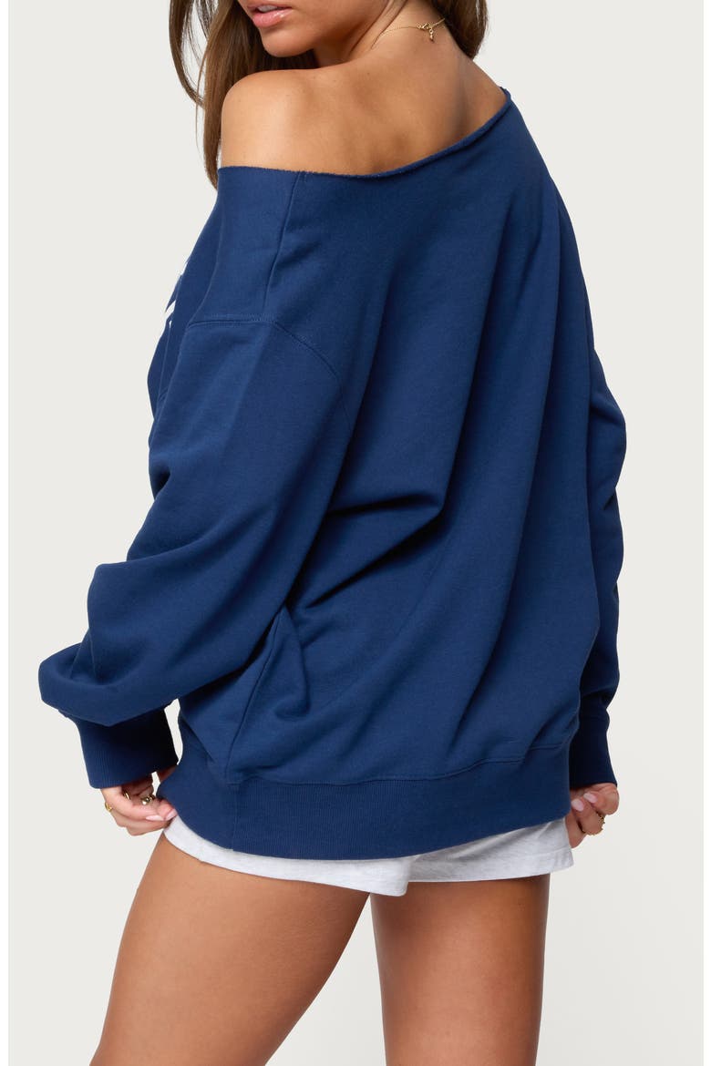 Nashville Oversize Off the Shoulder Sweatshirt, Alternate, color, NAVY