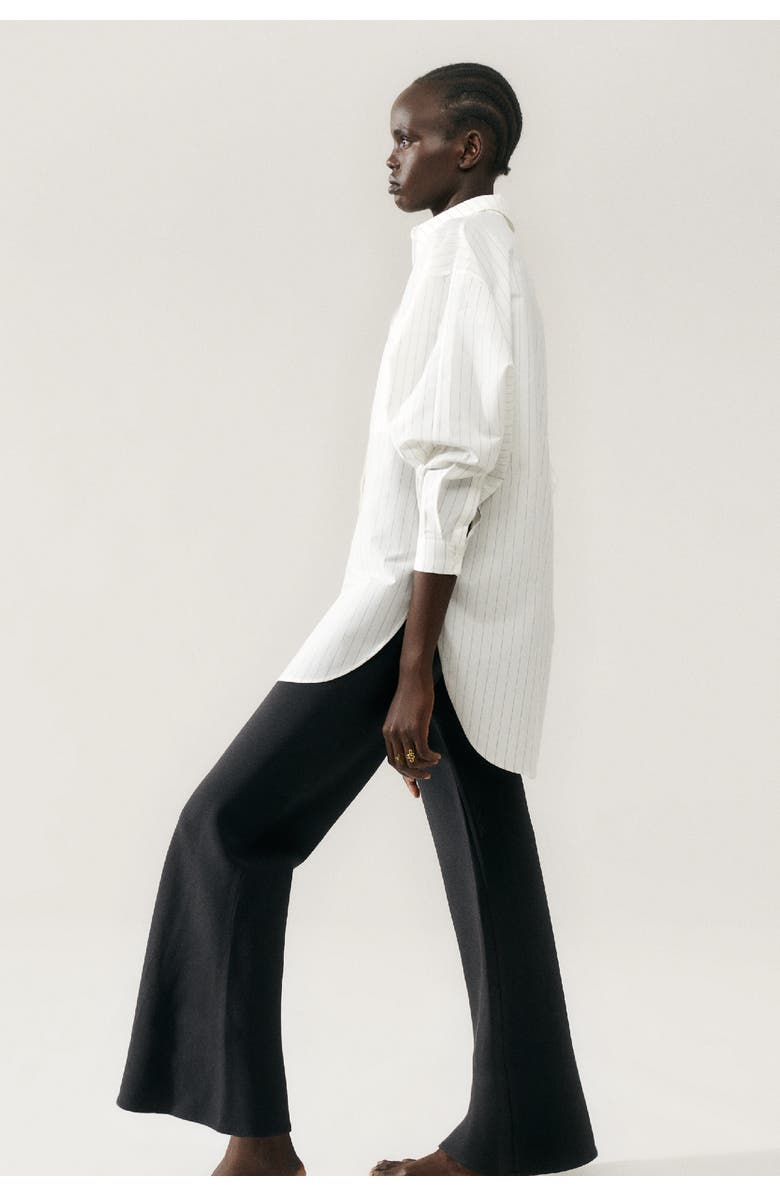 SILK LAUNDRY COTTON SILK ROUND SHIRT WHITE PINSTRIPE, Alternate, color, 