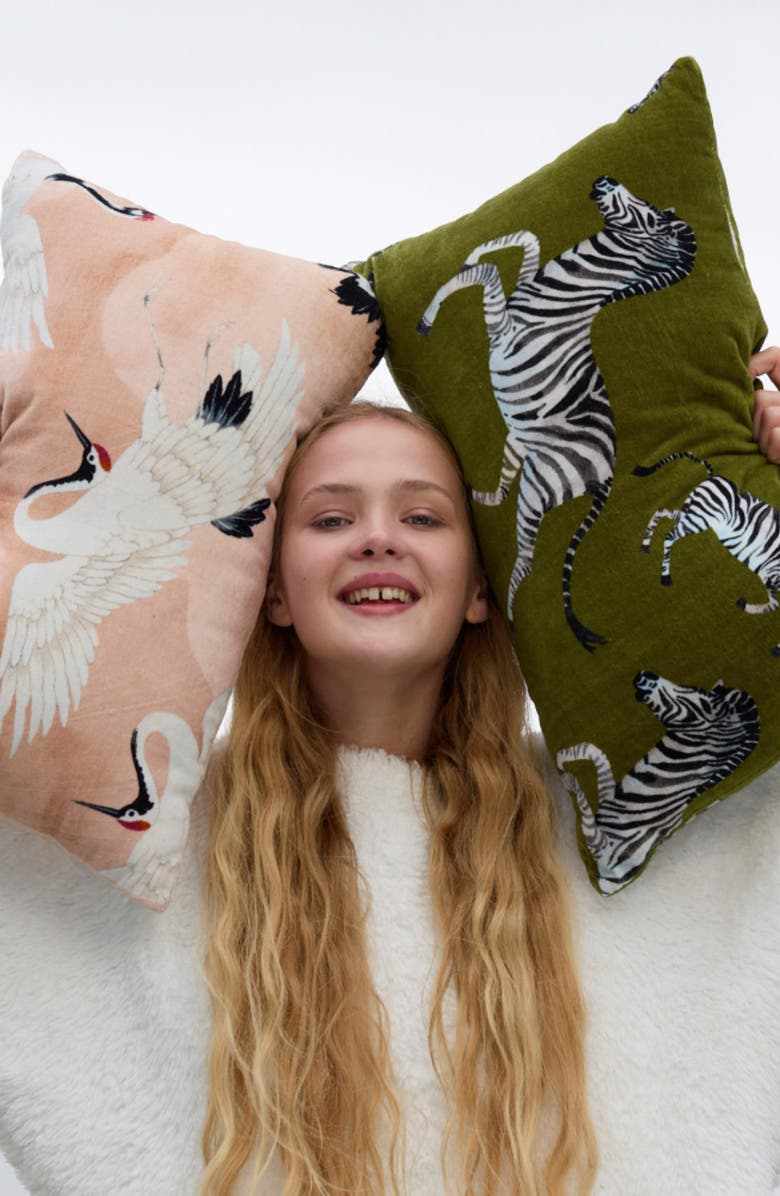 Sunday Citizen Small Crane In The Clouds Accent Pillow, Alternate, color, 