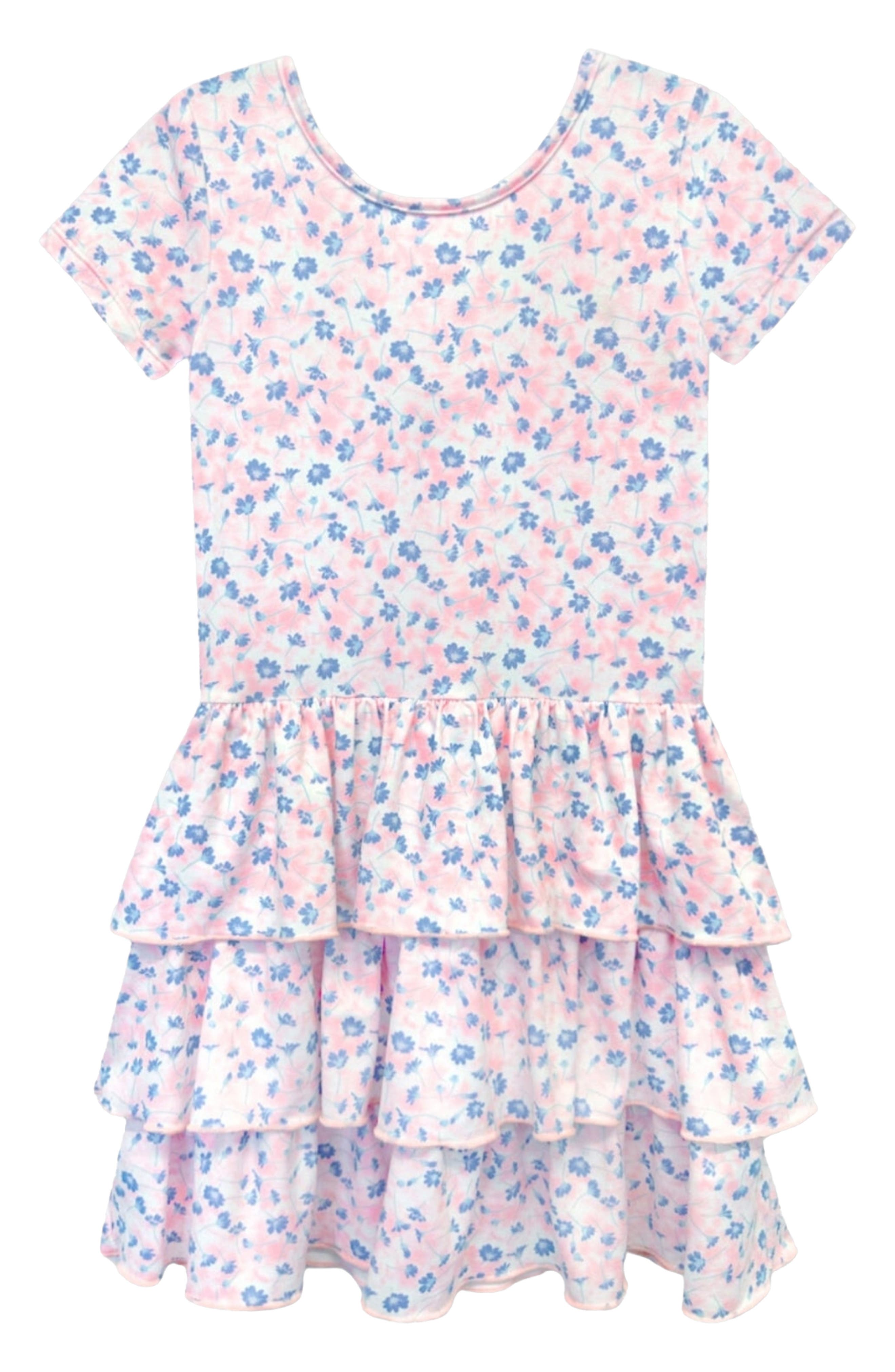 Kids' Short Sleeve Triple Ruffle Dress