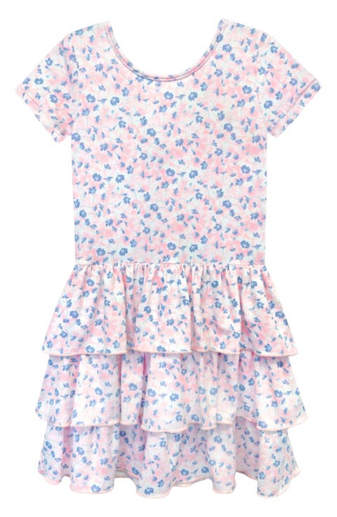Kids' Short Sleeve Triple Ruffle Dress (Toddler, Little Kid & Big Kid)
