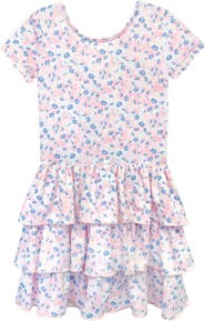 PixieLane Kids' Short Sleeve Triple Ruffle Dress