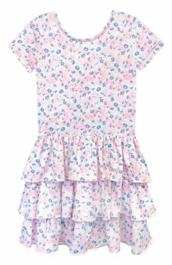 Kids' Short Sleeve Triple Ruffle Dress