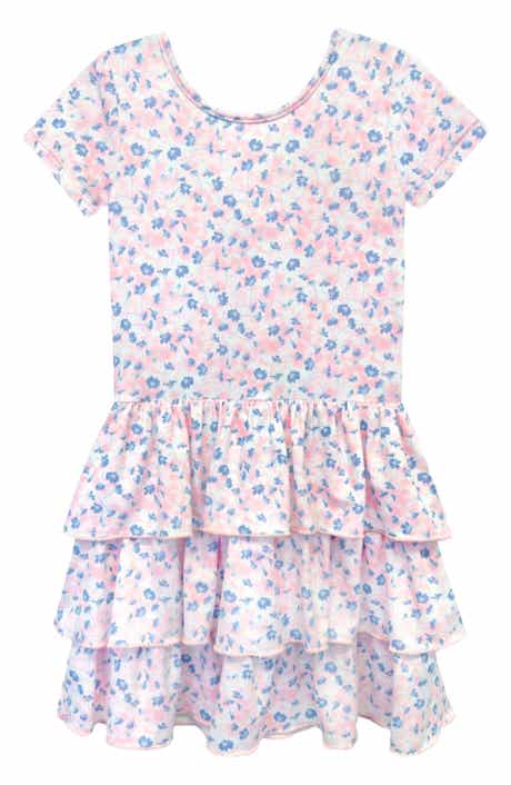 Kids' Short Sleeve Triple Ruffle Dress