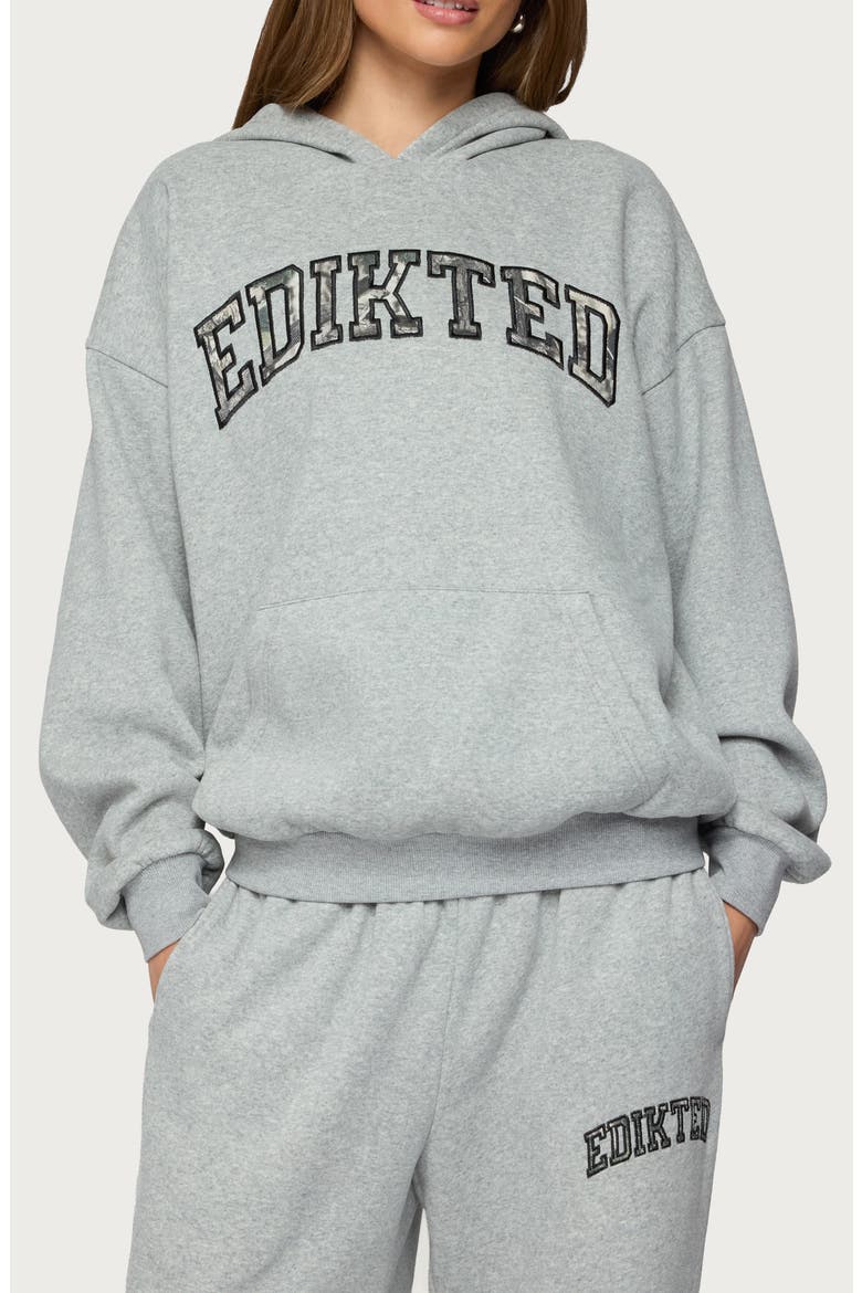 Camo Crush Oversize Hoodie, Main, color, DARK-GRAY-MELANGE