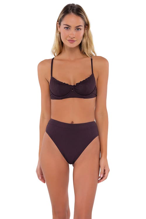 B Swim Margot Bikini Swim Bottoms In Java Flat Rib