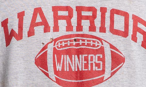 Elwood Vintage Warrior Football Tee In Gray