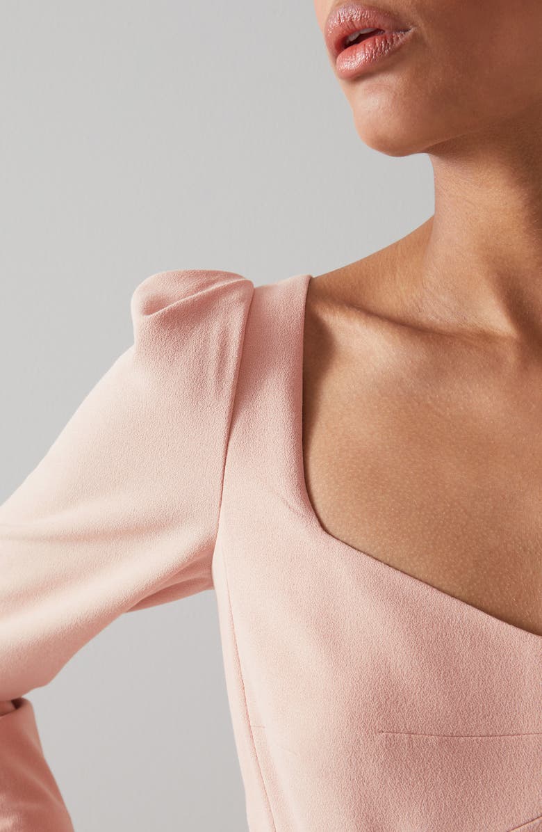 LK Bennett Katerina Long Sleeve Crepe Dress, Alternate, color, Pin-Pink