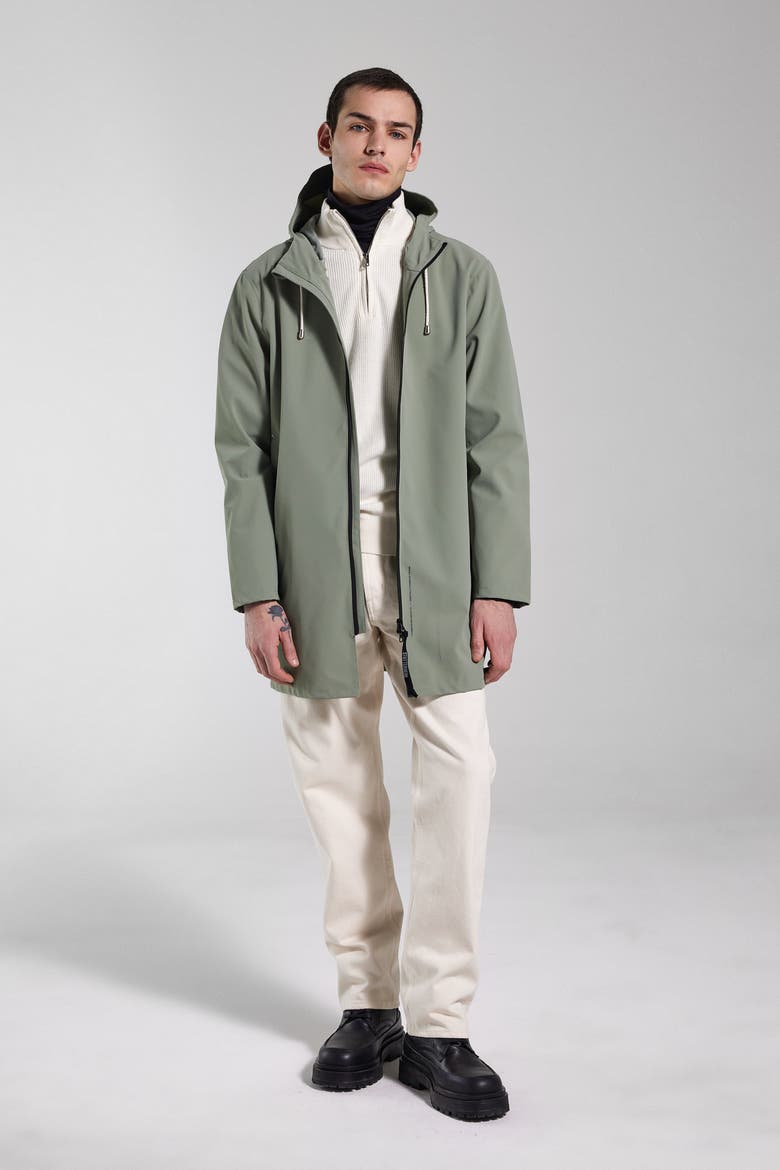 Stockholm Lightweight Zip Matte Raincoat, Alternate, color, Comet