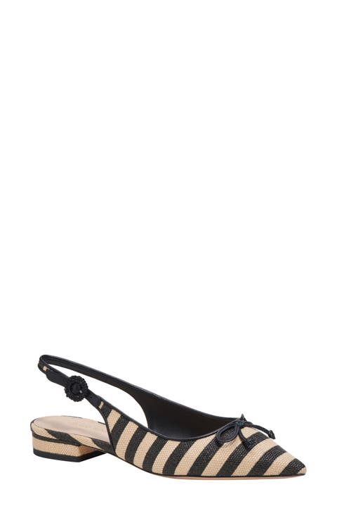 veronica raffia slingback flat (Women)