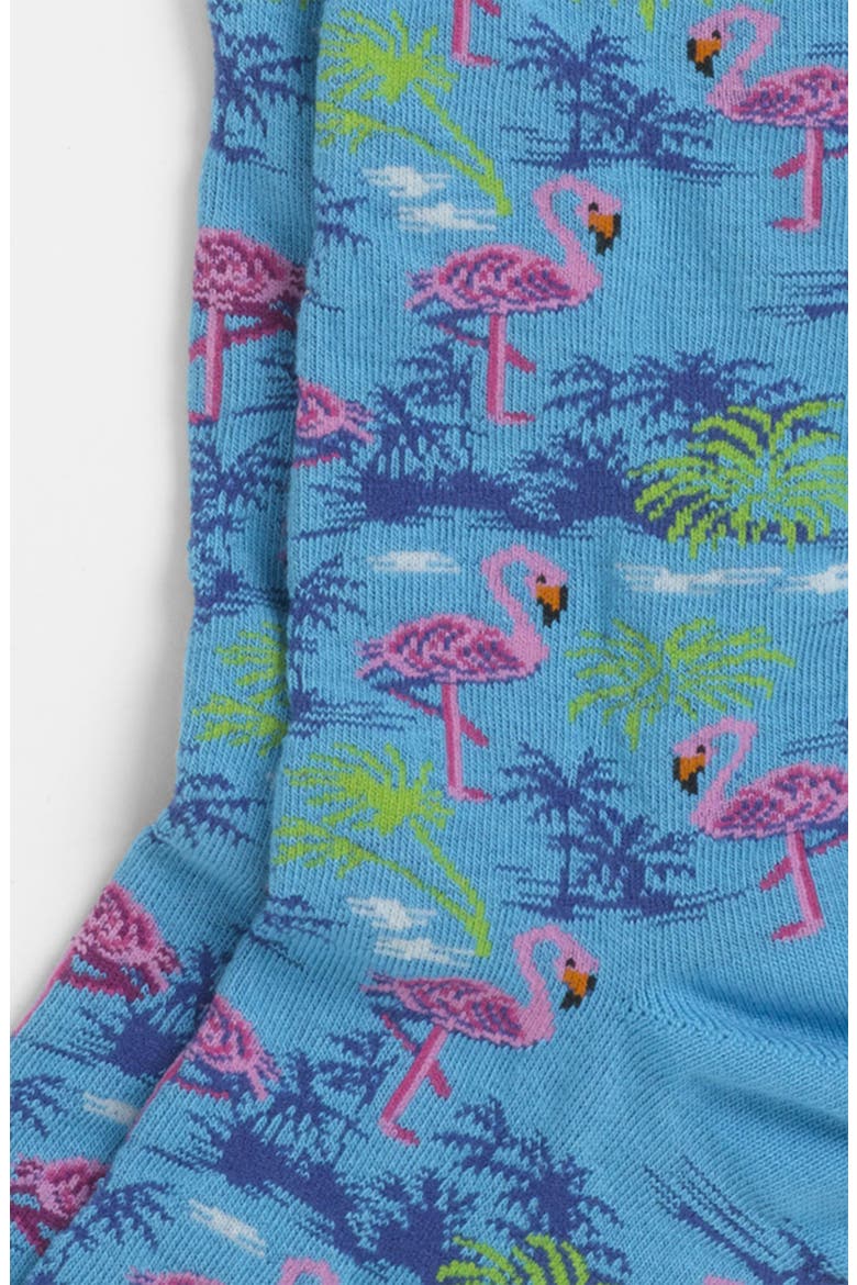 'Tropical' Socks, Alternate, color, FLAMINGO TROPICS (NORSE BLUE)