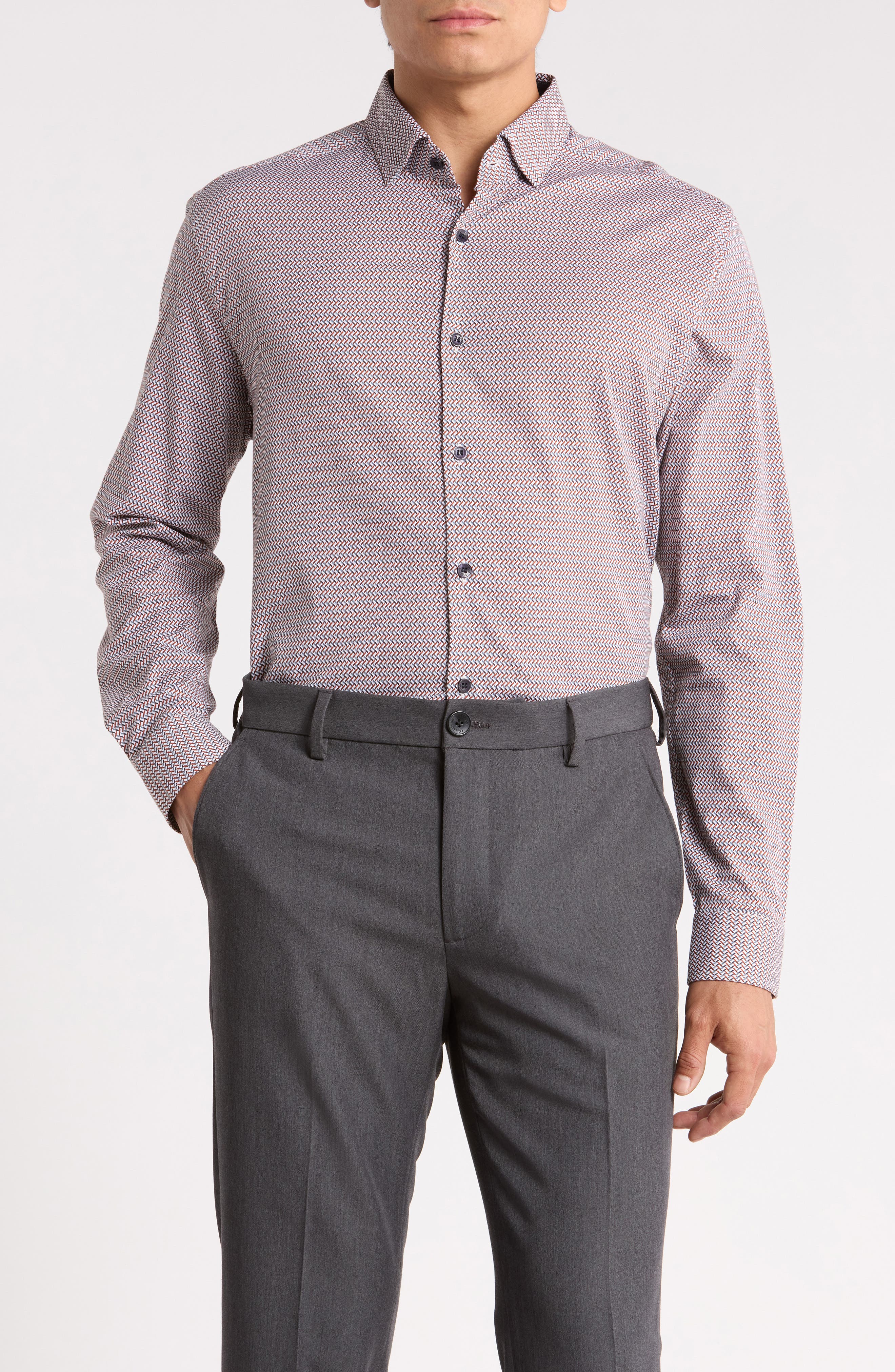 Printed Micro Weave Performance Shirt