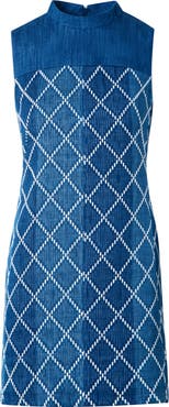Akris punto Diamond Jacquard Cotton Sheath Dress