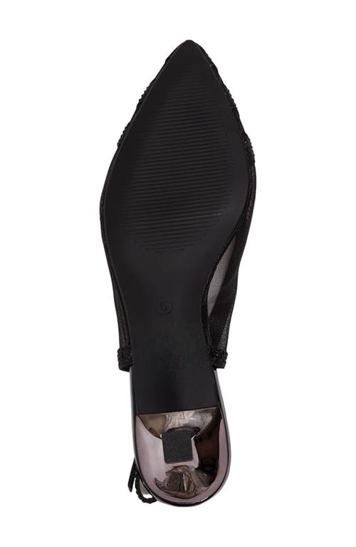 Lady Couture Macy Mesh Rhinestone Slingback Pump In Black