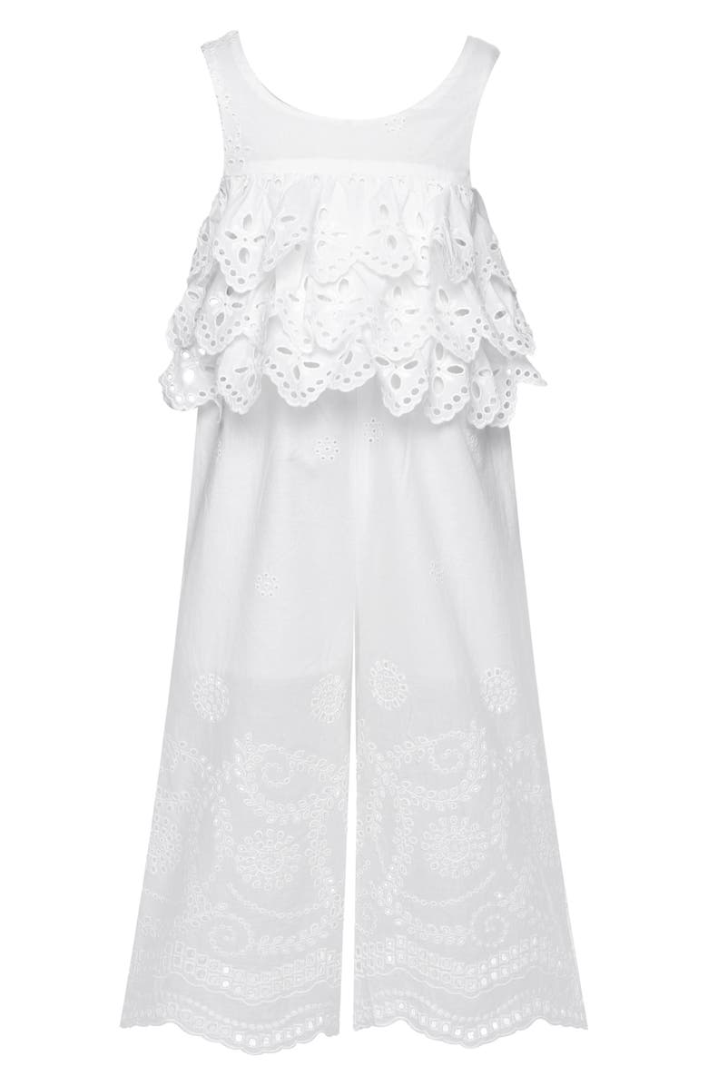Baby Sara Kids' Eyelet Jumpsuit, Main, color,