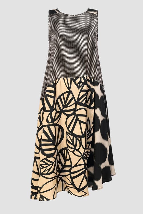 ALEMBIKA ALEMBIKA SLEEVELESS MIXED PRINT MAXI DRESS
