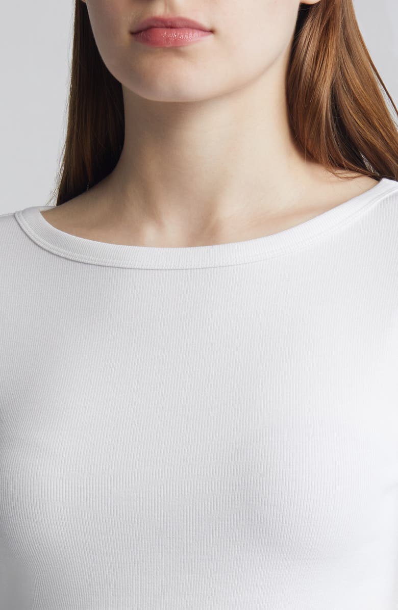 NIC+ZOE Perfect Boat Neck Rib Top, Alternate, color, Paper White