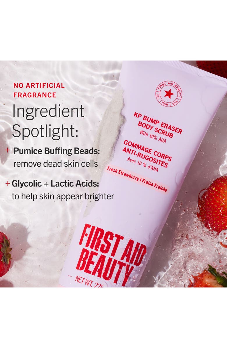 First Aid Beauty KP Bump Eraser Body Scrub with 10% AHA Fresh Strawberry, Alternate, color, 