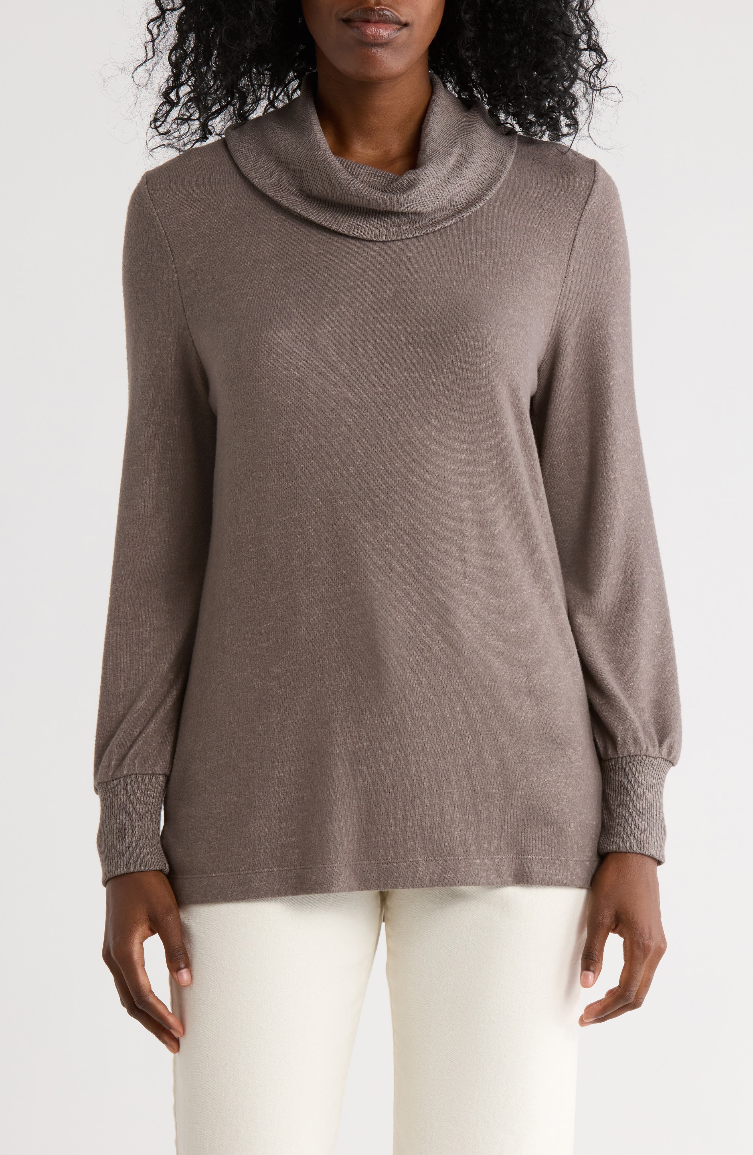 matty m. Cowl Neck Long Sleeve Knit Top