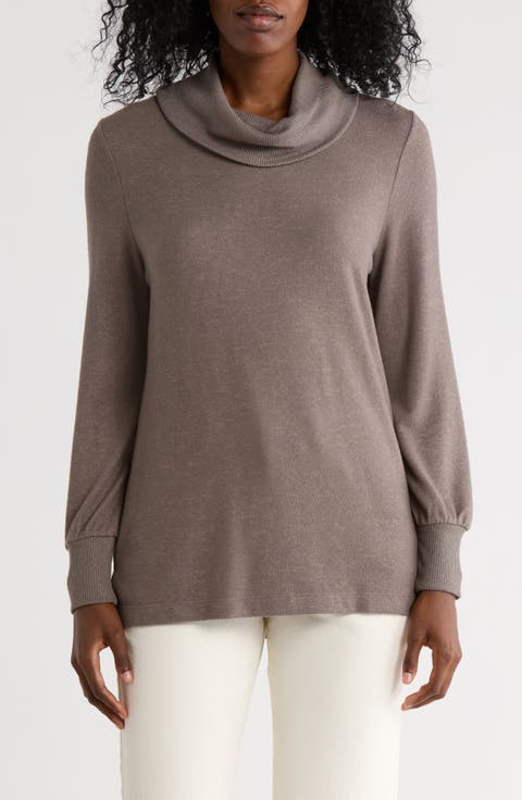 Cowl Neck Long Sleeve Knit Top
