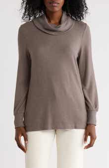 matty m. Cowl Neck Long Sleeve Knit Top