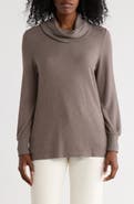 matty m. Cowl Neck Long Sleeve Knit Top