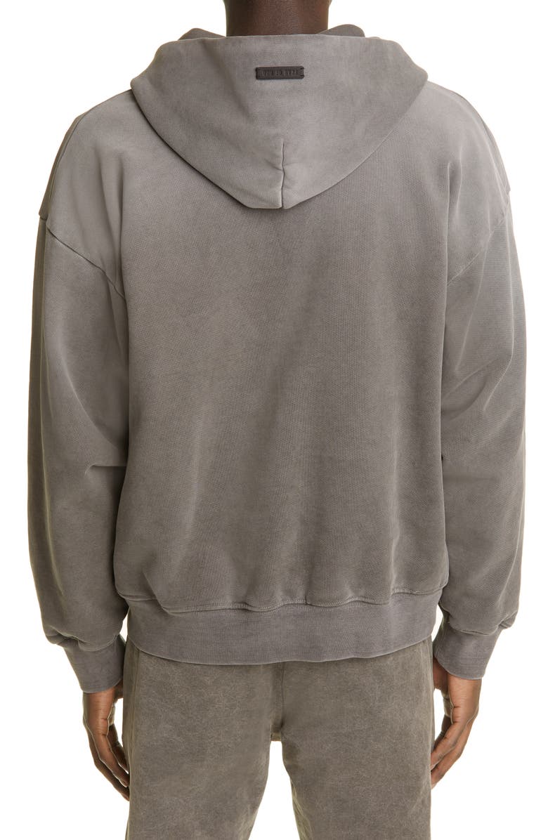 Fear of God Logo Quarter Zip Cotton Hoodie, Alternate, color, 