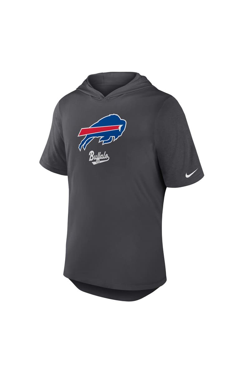 Nike Men's Nike Anthracite Buffalo Bills Tri-Blend Performance Hoodie T-Shirt, Alternate, color, Anthracite