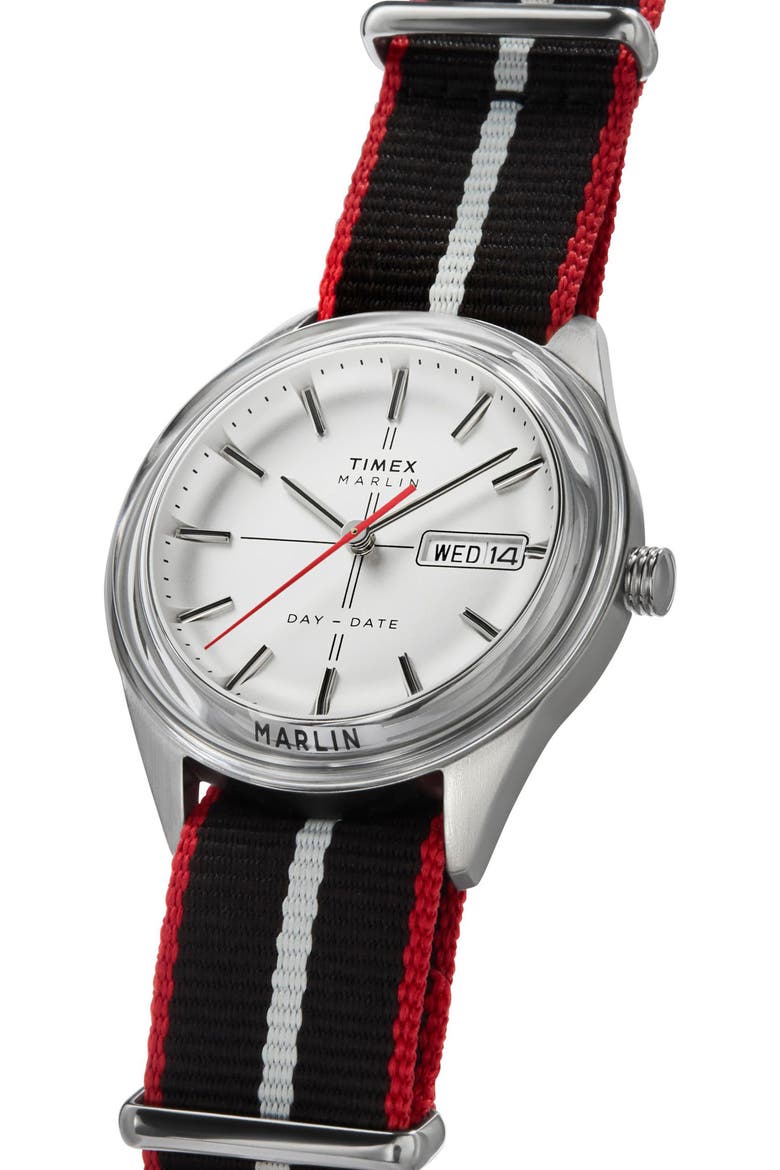 Marlin® Jet Webbing Strap Watch, 38mm, Alternate, color, BLACK
