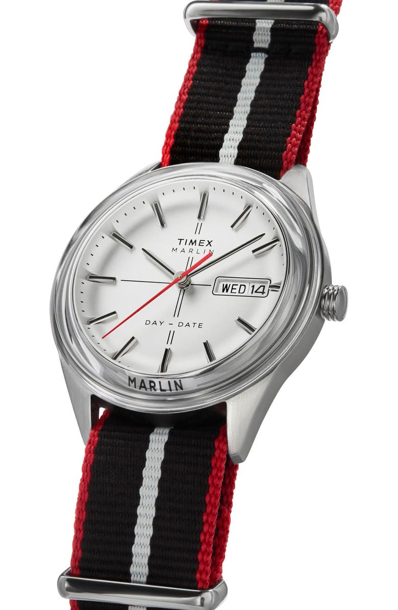 Timex<sup>®</sup> Marlin<sup>®</sup> Jet Webbing Strap Watch, 38mm, Alternate, color, Black