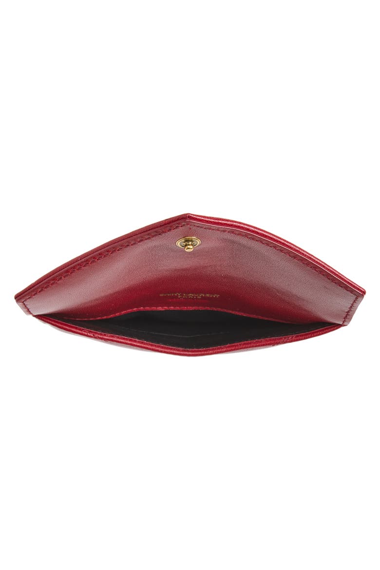 Cassandre Matelass Leather Card Case, Alternate, color, DEEPLY RED