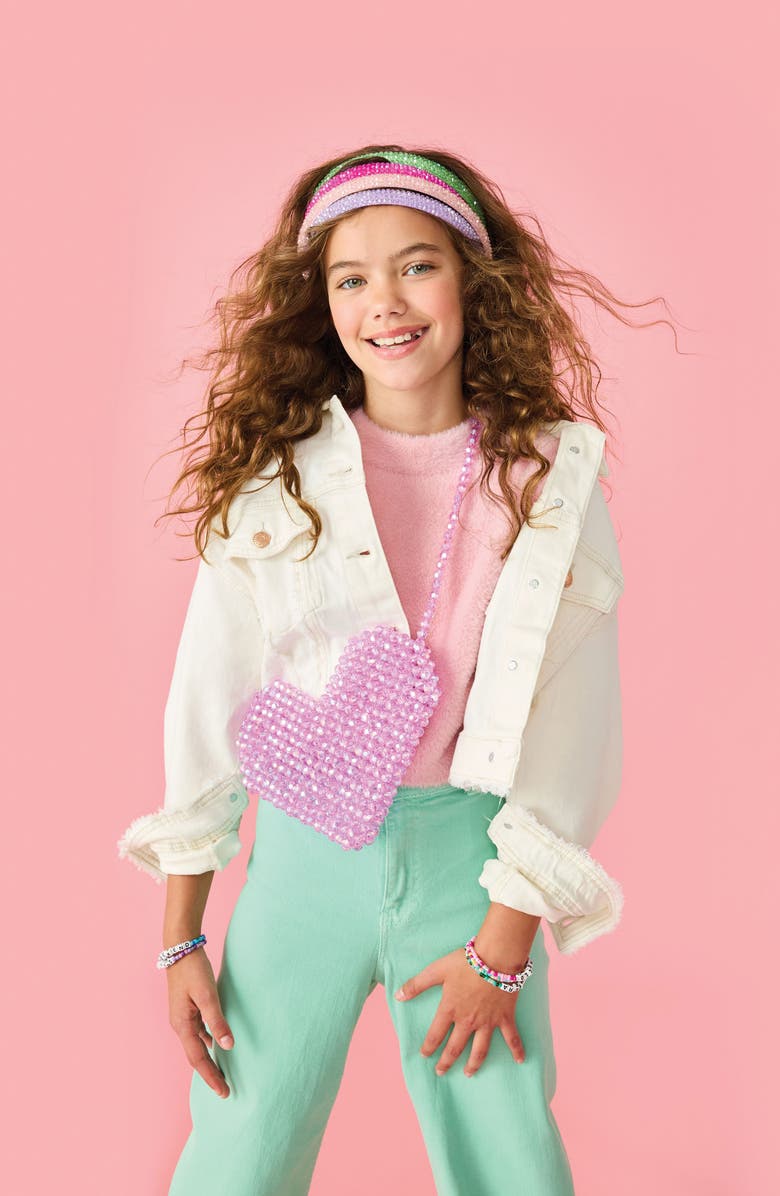 Iscream Kids' Beaded Heart Crossbody Bag, Alternate, color,