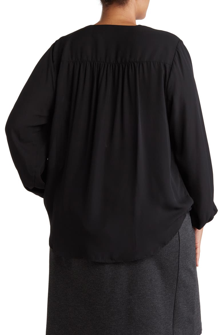 Wrap Patterned Blouse, Alternate, color, BLACK