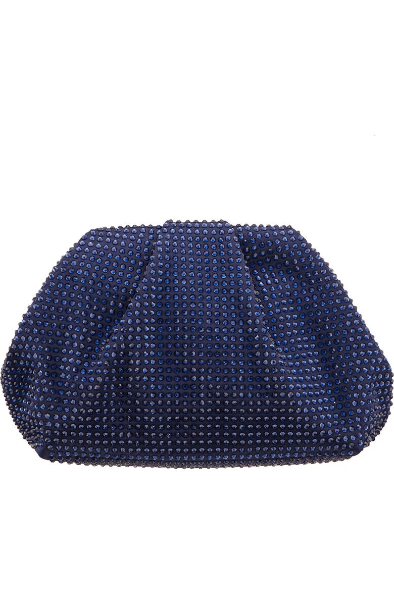 Nina Crystal Frame Satchel, Alternate, color, Navy Multi