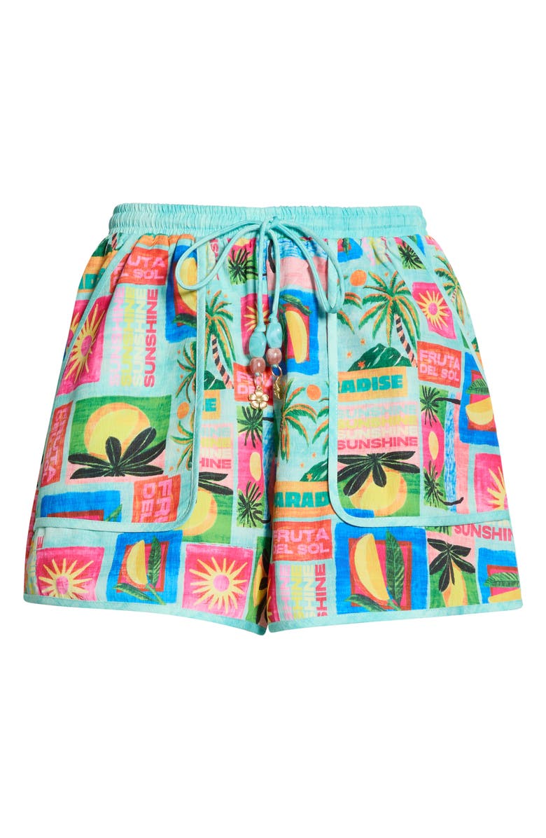 Kulani Kinis Essentials Print Cover-Up Shorts, Alternate, color, Ocean Honey