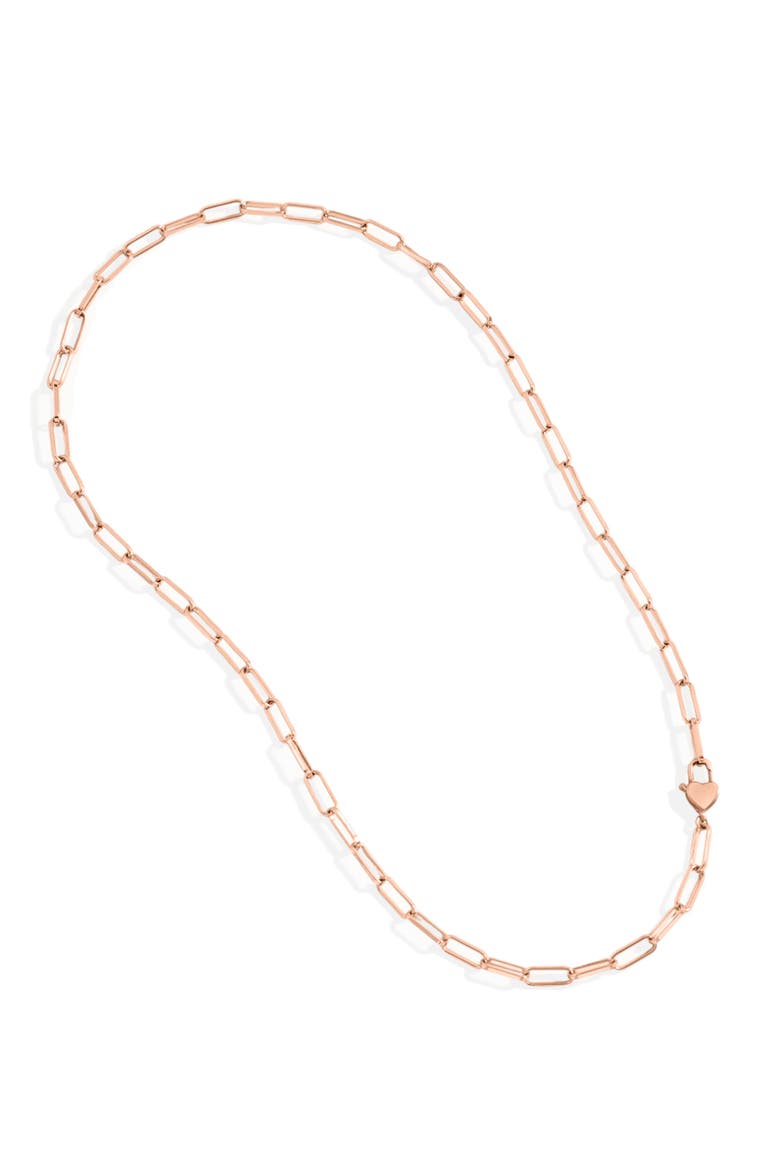 Heart Padlock Necklace, Alternate, color, Rose Gold Plated