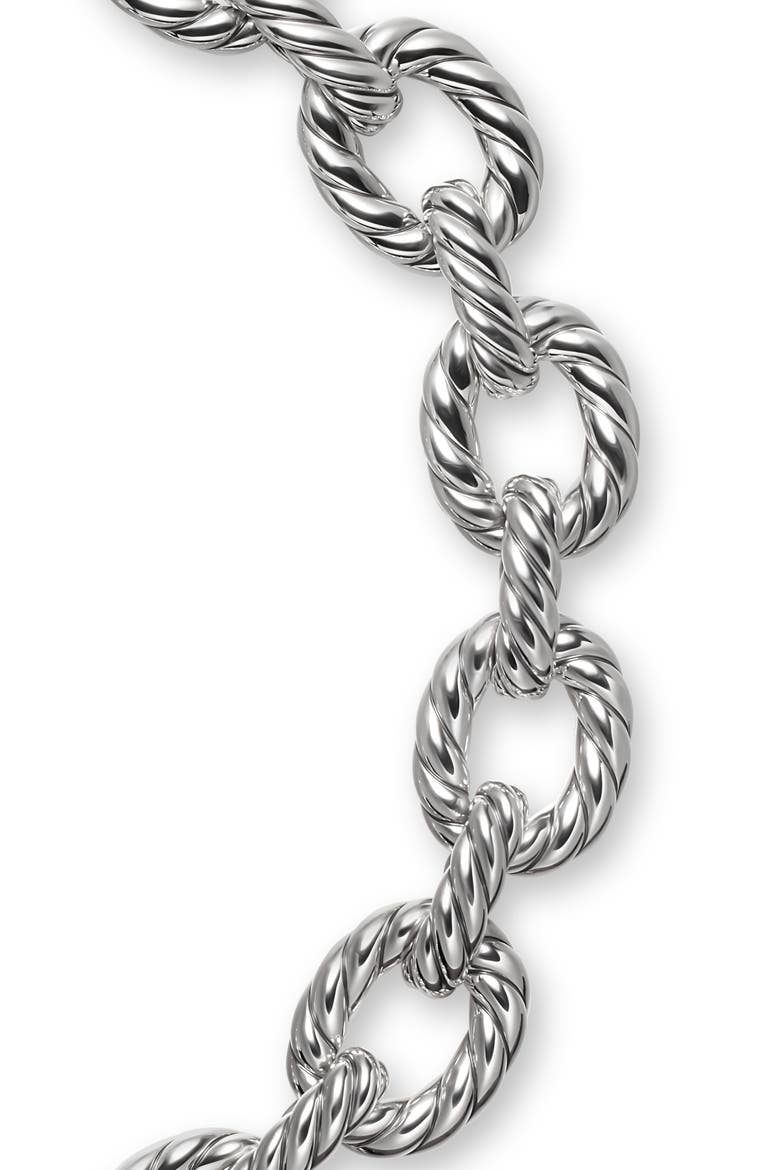 Sculpted Cable Oval Link Necklace, Alternate, color, SILVER