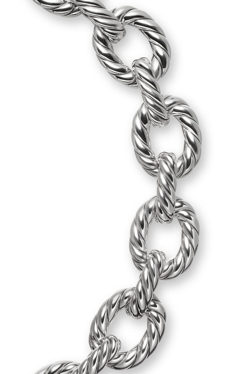 David Yurman Sculpted Cable Oval Link Necklace, Alternate, color, Silver