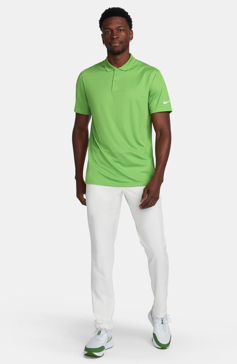 Nike Dri-FIT Piqué Golf Polo, Alternate, color, Chlorophyll/White