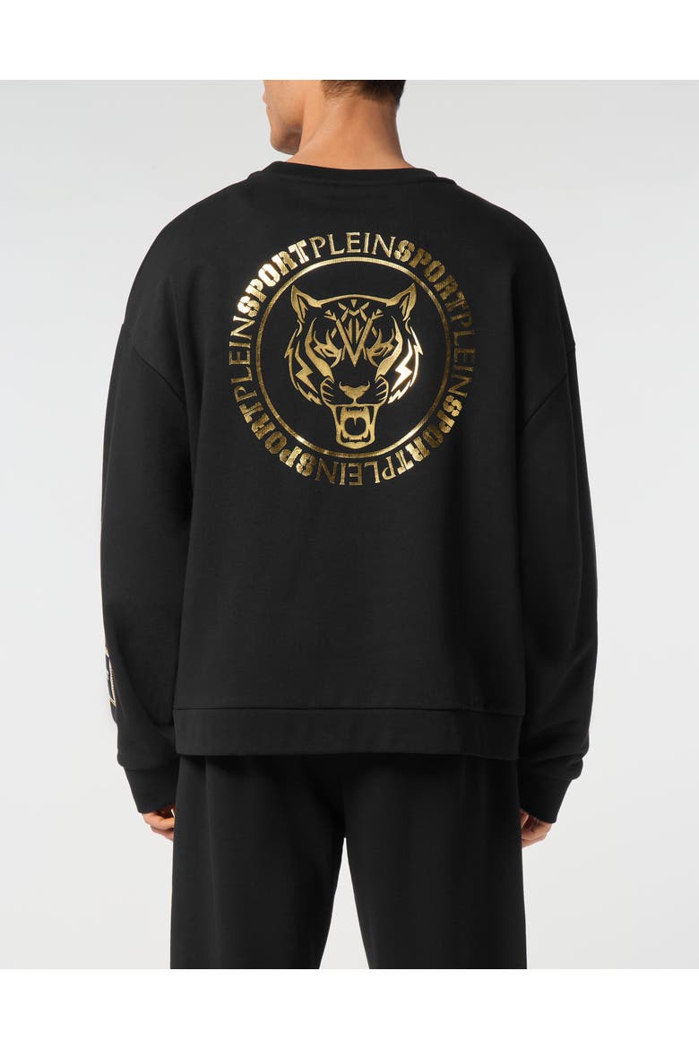 Sweatshirt Ls Roundneck Label Men, Alternate, color, black/lightgold